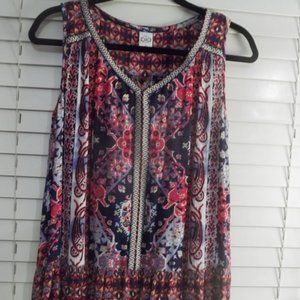 Bila - V-Nek, Sleeveless, Colorful Blouse ** EUC **
